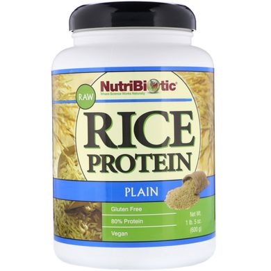 Сирий простий рисовий білок, NutriBiotic, 1 фунт 5 унцій (600 г)