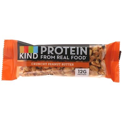 Протеїнові батончики, хрусткі батончкікі з арахісовим оліям, KIND Bars, 12 батончиків 1,76 унц (50 г) кожна