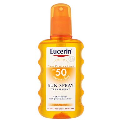 Спрей солнцезащитный прозрачный SPF-50, Spray Sunscreen Transparent, Eucerin, 200 мл купить в Киеве и Украине