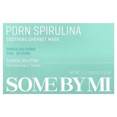 SOME BY MI, PDRN, заспокійлива шербетна маска зі спіруліною, 10 шт. по 1 г (0,03 унції)