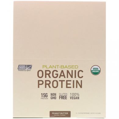 Organic protein bars, peanut butter, MusclePharm Natural, 12 bars, 21.20 oz (600 g).