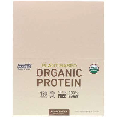 Organic protein bars, peanut butter, MusclePharm Natural, 12 bars, 21.20 oz (600 g).