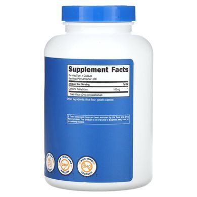 Кофеїн Nutricost (Caffeine) 100 мг 500 капсул