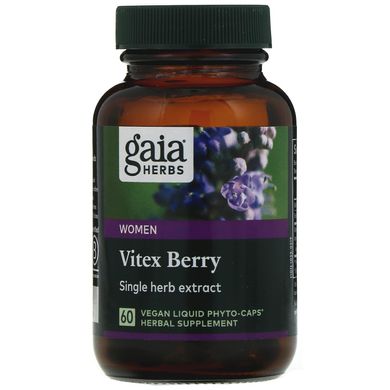Ягоди Вітекс, Gaia Herbs, 60 вегетаріанських рідких фіто-капсул