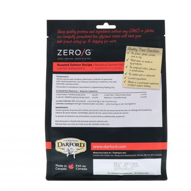 Zero / G, випічка в печі, абсолютно натуральний продукт, ласощі для собак, рецепт з обсмаженою лососем, Darford, 12 унц (340 г)