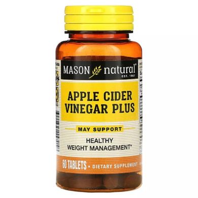 Яблучний оцет плюс Mason Natural (Apple Cider Vinegar Plus) 60 таблеток