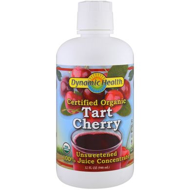 Вишневий сік 100% органік несолодкий концентрат Dynamic Health Laboratories (Tart Cherry Juice) 946 мл
