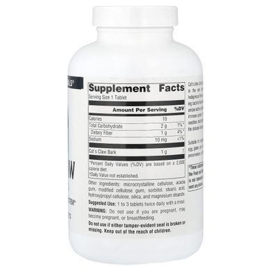 Source Naturals, кошачий коготь, 1000 мг, 120 таблеток купить в Киеве и Украине