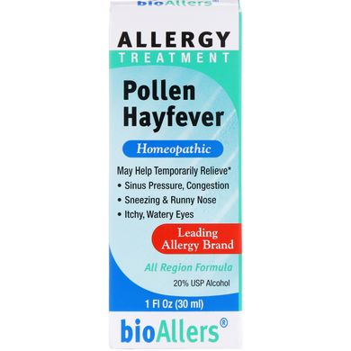bioAllers, лікування алергії, поліноз, NatraBio, 1 рідка унція (30 мл)