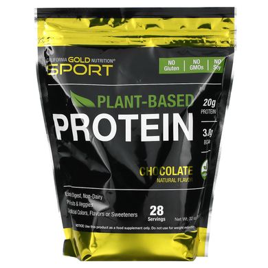 Протеїн на основі шоколаду веганський California Gold Nutrition (Chocolate Plant-Based Protein) 907 г
