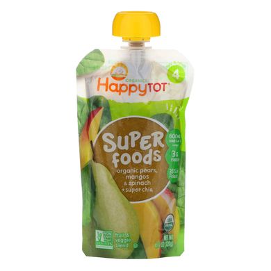 Дитяче харчування з шпинату манго і груші Happy Family Organics (Inc. Happy Baby Happytot) 120 г