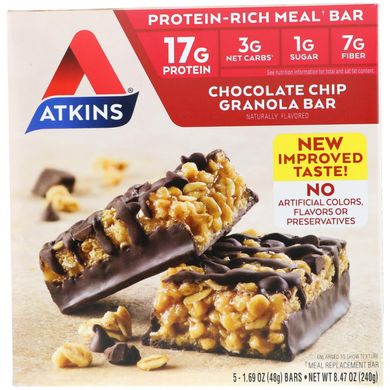 Шоколадні батончики з мюслі Atkins (Chocolate Bar Advantage) 5 бат.