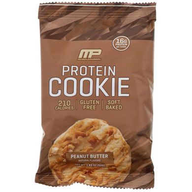 Протеїнове печиво, Арахісова олія, MusclePharm, 12 печиво, 1,83 унції (52 г) кожен