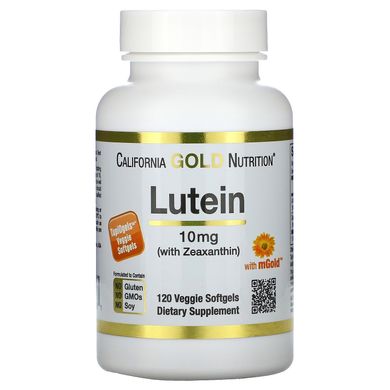 Лютеїн із зеаксантином California Gold Nutrition (Lutein/Zeaxanthin) 10 мг/0.5 мг 120 капсул