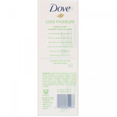 Косметичне мило Go Fresh, Cool Moisture, аромат &laquo;Огірок і зелений чай&raquo;, Dove, 6 шт. по 113 г