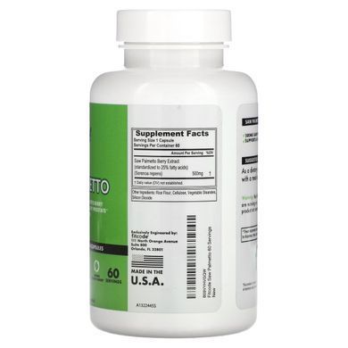 fitcode, Saw Palmetto, 500 mg, 60 Veggie Capsules купить в Киеве и Украине