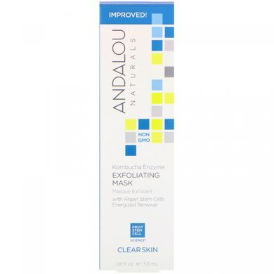 Exfoliating mask, tea mushroom enzyme, skin detoxification, Andalou Naturals, 53 ml (1.8 ounces)