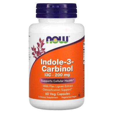 Індол-3-карбінол Now Foods (Indole-3-Carbinol) 200 мг 60 вегетаріанських капсул