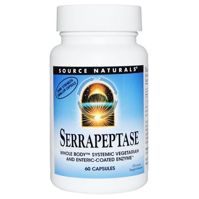 Серрапептаза Source Naturals (Serrapeptase) 120 000 SPU 60 капсул