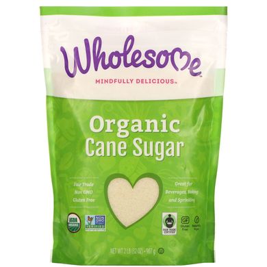 Органічний тростинний цукор, випарений сік цукрової тростини, Wholesome Sweeteners, Inc, 32 унції (907 г)