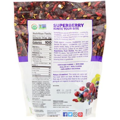 Органічний продукт, Fruit Fusion, Superberry Supersnacks, Made in Nature, 340 г