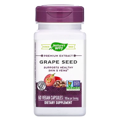 Екстракт виноградних кісточок стандартизований Nature's Way (Grape Seed) 60 капсул