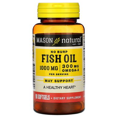 Рыбий жир, Fish Oil, Mason Natural, 1000 мг, 90 капсул купить в Киеве и Украине