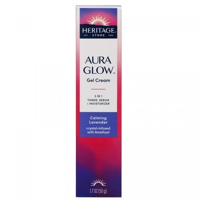 Гелевий крем, Aura Glow Gel Cream, заспокійлива лаванда, Heritage Store, 50 г