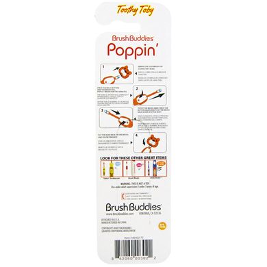 Poppin ', зубастий тигр Тобі, м'яка, Brush Buddies, 1 зубна щітка