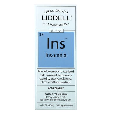 Ins, засіб від безсоння, оральний спрей, Liddell, 1 рідка унція (30 мл)