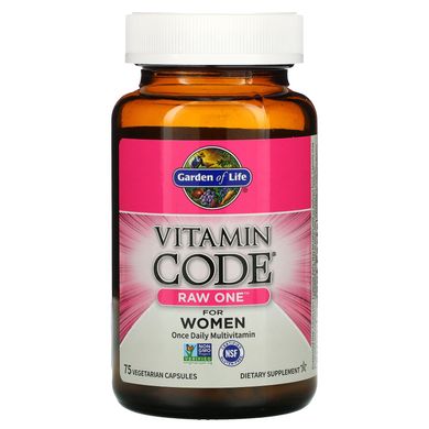 Сырые Витамины для женщин, Raw Multi-Vitamin, Garden of Life, Vitamin Code, 1 в день, 75 капсул купить в Киеве и Украине