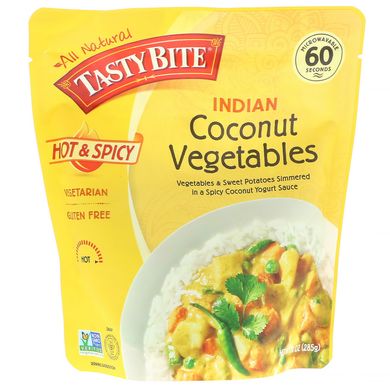Індійські кокосові овочі, гострі і гострі, Tasty Bite, 10 унцій (285 г)