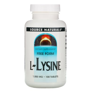 Лізин Source Naturals (L-Lysine) 1000 мг 100 таблеток
