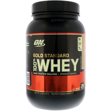 Сироватковий протеїн ізолят Optimum Nutrition (100% Whey Gold Standard) 909 г зі смаком капучино мокко