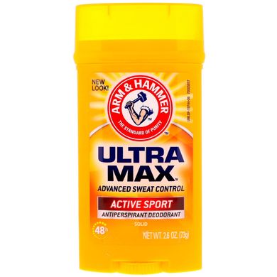 Твердий дезодорант, для чоловіків, активний спорт, Arm,Hammer, 2,6 унції (73 г)