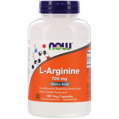 Аргінін Now Foods (L-Arginine) 700 мг 180 капсул