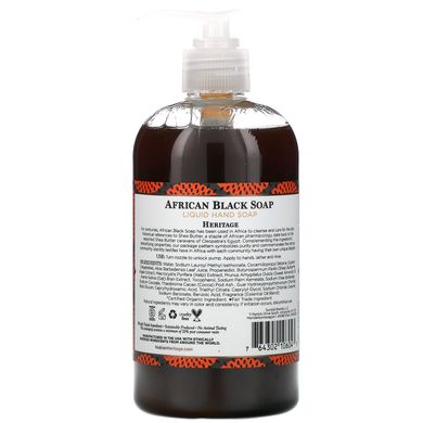 Африканське чорне мило, Рідке мило для рук, African Black Soap, Liquid Hand Soap, Nubian Heritage, 364 мл