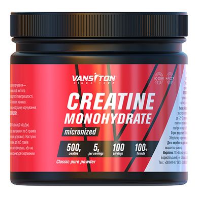 Креатин моногідрат Vansiton (Creatine Monohydrate) 500 г