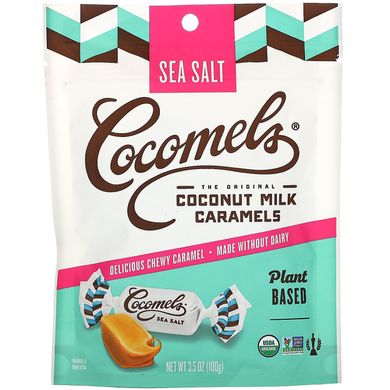 Органічна карамель з кокосовим молоком, з морською сіллю, Cocomels, 3,5 унц (100 г)