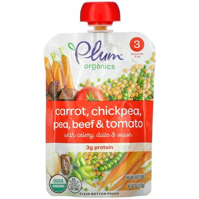 Пюре з нуту томата яловичини Plum Organics (Organic Baby Food Stage 3) 113 г