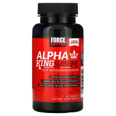 Force Factor, Alpha King Supreme, елітний бустер тестостерону, 45 таблеток