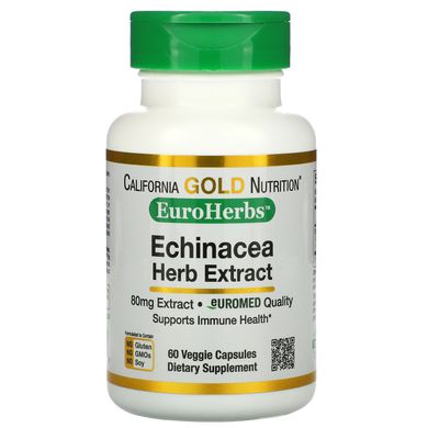 Екстракт ехінацеї California Gold Nutrition (Echinacea Herb Extract) 80 мг 60 вегетаріанських капсул