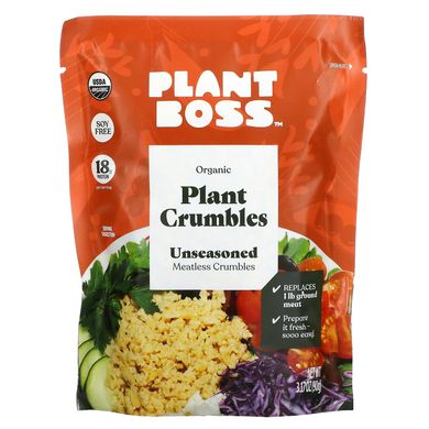 Plant Boss, Органічні рослинні крихти, без приправ, 3,17 унції (90 г)