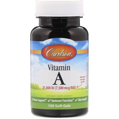 Вітамін A Carlson Labs (Vitamin A) 25000 МО 100 капсул