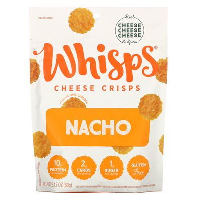 Чіпси з сиром начо, Nacho Cheese Crisps, Whisps, 60 г