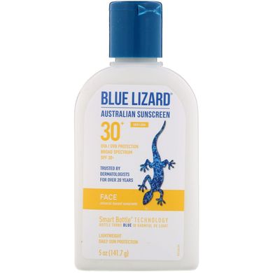 Сонцезахисний крем, для обличчя Face SPF 30 +, Blue Lizard Australian Sunscreen, 141,7 г
