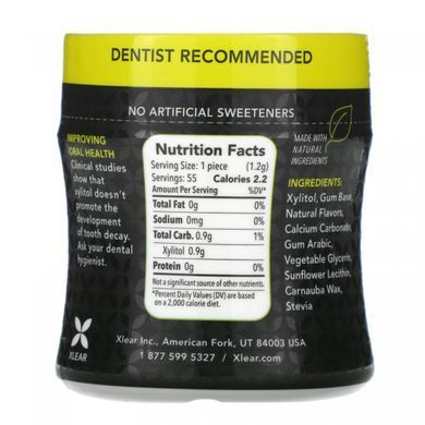 Chewing gum that protects teeth, long-lasting taste, natural licorice, sugar-free, 55 pieces