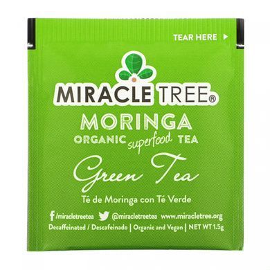 Miracle Tree, Органический суперпродуктовый чай Moringa, зеленый чай, без кофеина, 25 чайных пакетиков, 1,32 унции (37,5 г) купить в Киеве и Украине