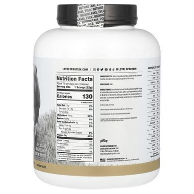 Levels, Grass Fed Whey Protein Powder, Pure Chocolate, 5lb (2.27 kg)