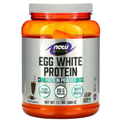 Яєчний білок вершковий шоколад Now Foods (Egg White Protein) 680 г